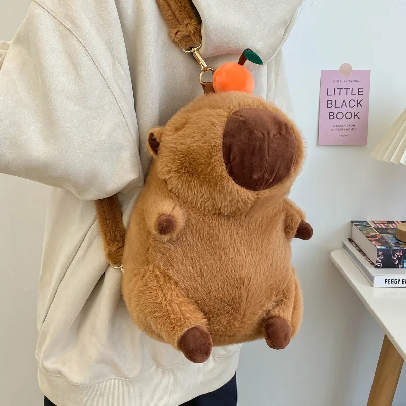 Cartoon Capibala Pop Rugzak Lelijke en Leuke Cartoon Diervormige Handtas Kawaii Mode Enkele Schouder Opbergtas Speelgoed Cadeau