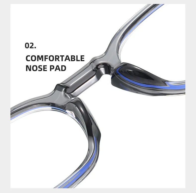 KOCOLIOR Neue TR90 Anti-Blaulicht-Brille für Männer und Frauen, Ovaler TR90-Plug-in-Design, Vielseitiger Rahmen, Lesebrille – Detail 8