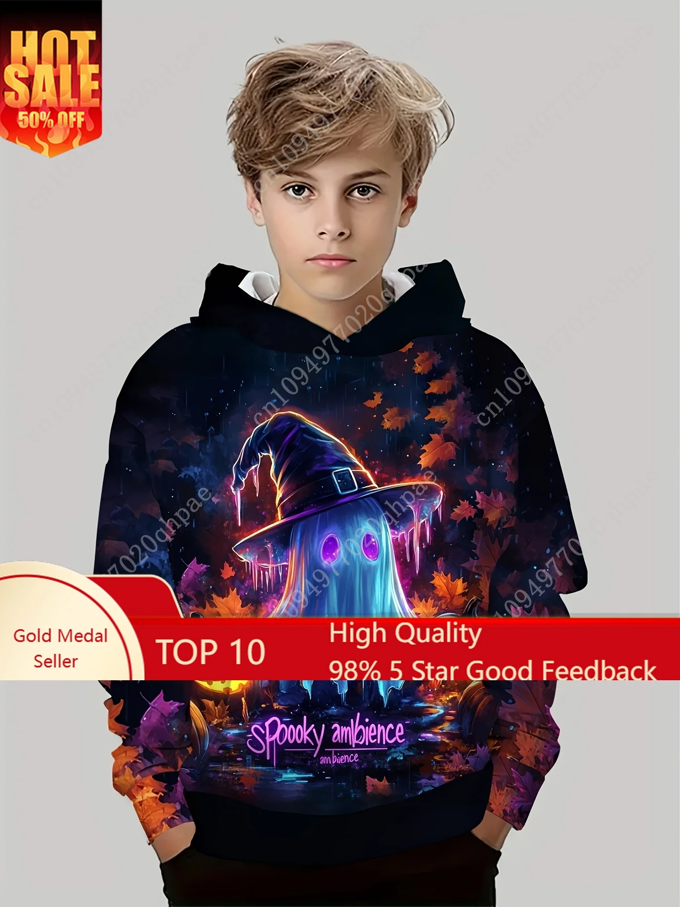 

Halloween Kids Clothes Boy Clothes Pumpkin Print Long Sleeve Hoodies Cartoon Halloween Thin Sweatshirt Tops Children's Clothing