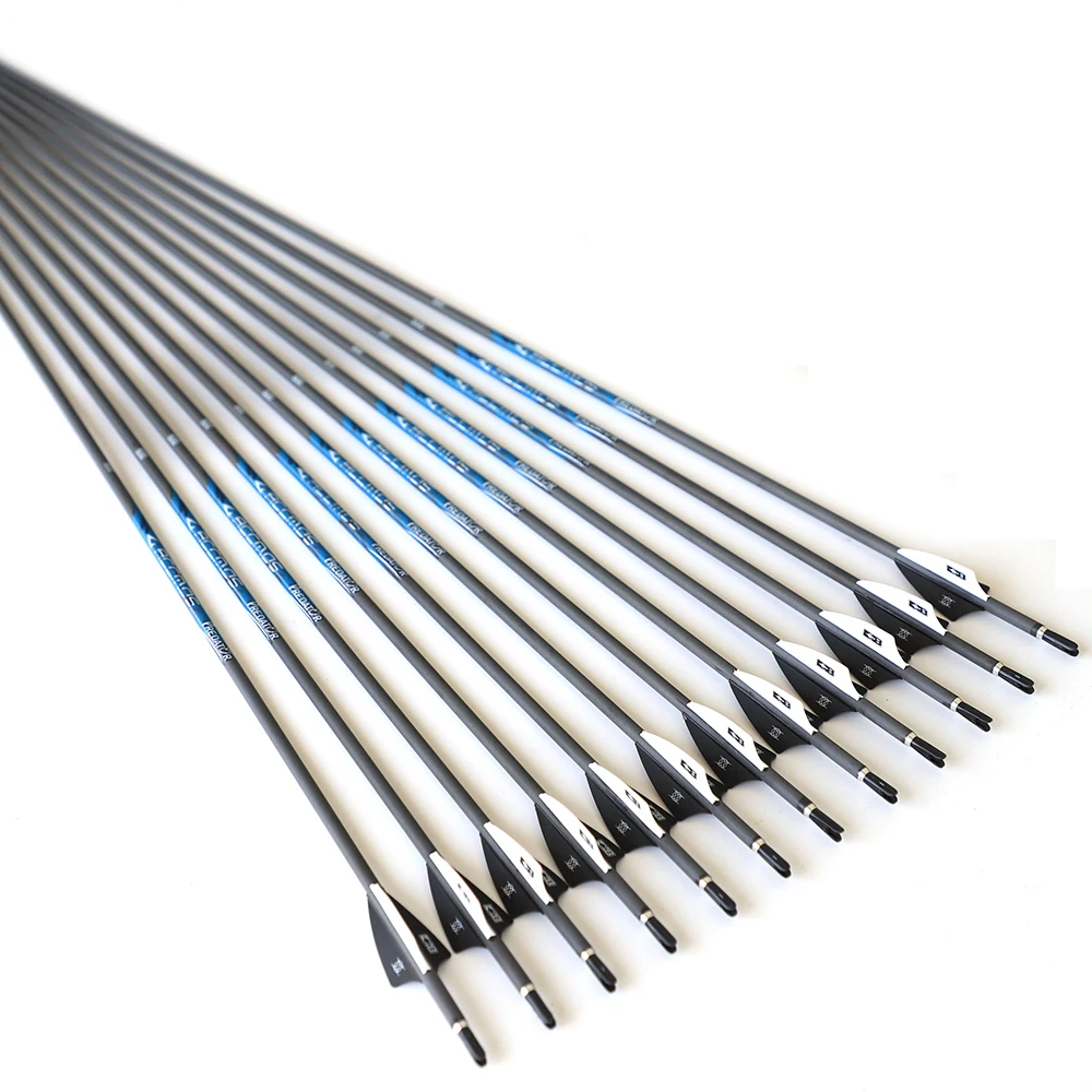 Id4,2 мм 32 дюйма стрела из чистого углерода Spine 250/300/350/400/450/500/550/600/650/700/750/800/850/900/1000 стрела для стрельбы из лука и охоты