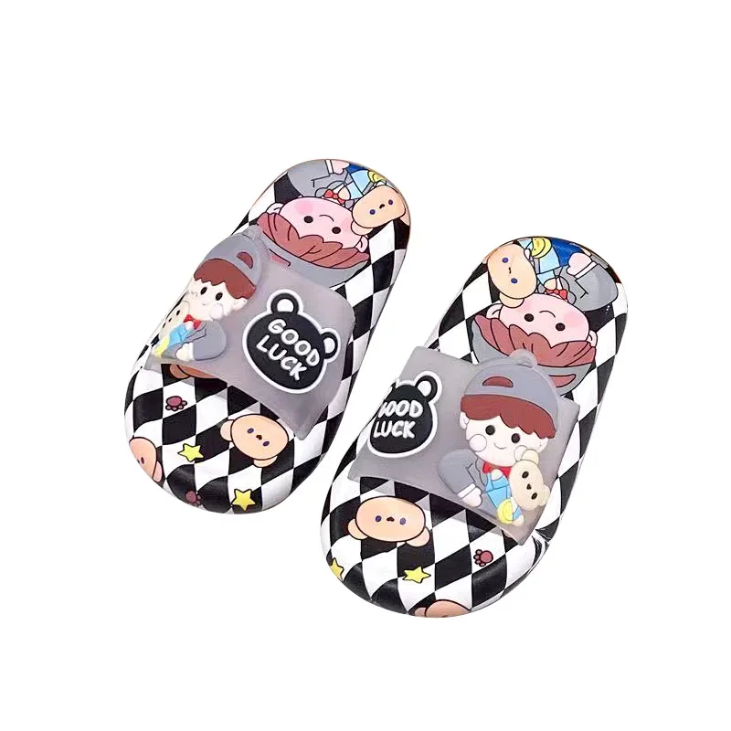 Children\'s Baby Cute Cartoon New Slippers Large and Medium Children\'s Slippers Boys and Girls Summer Home Bath Non-Slip Soft