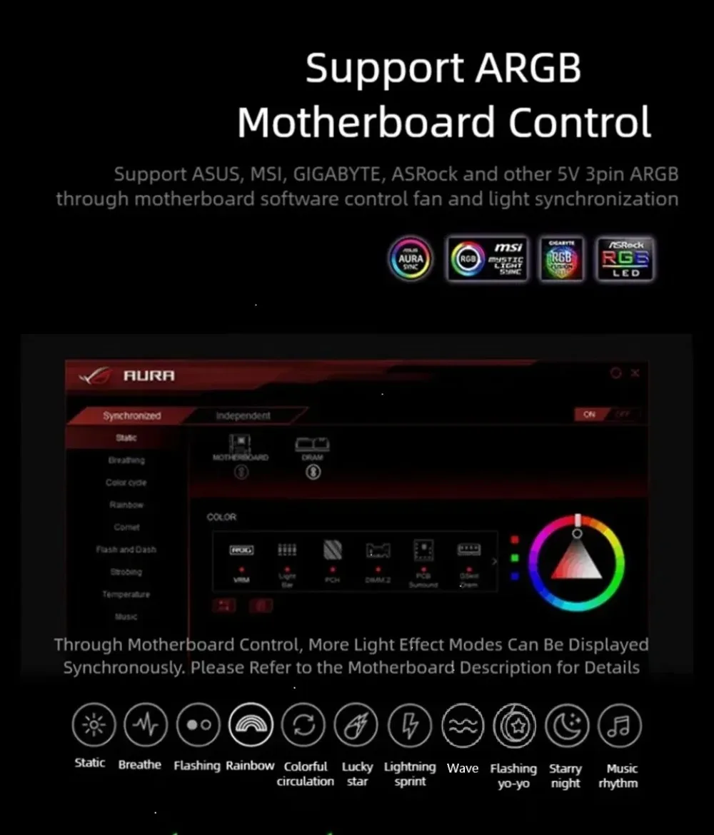 ARGB Mini-Spotlicht für Figuren-Display 5V 3-Pin Motherboard Aura Sync für Gaming-Schreibtisch PC-Gehäuse Verstellbarer Winkel Akzentbeleuchtung 3W – Detail 2