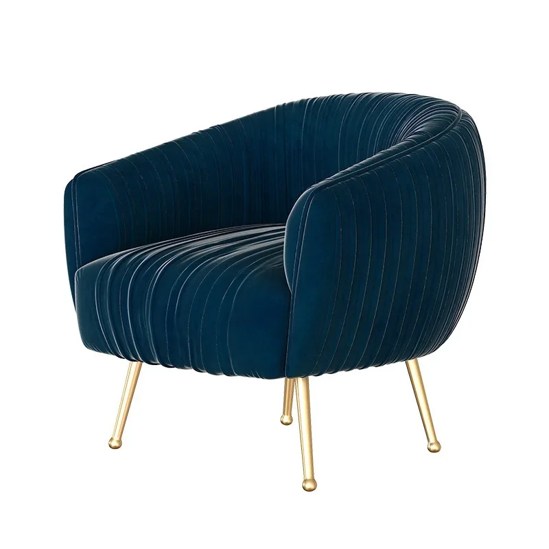 Modern leisure single fabric sofa American simple small apartment tiger chair living room light luxury iron lazy sofa