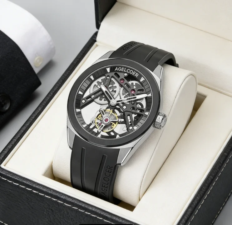 

2026 New Original Ceramic Ring Tourbillon High-end Hollow Mechanical Watch Birthday Gift