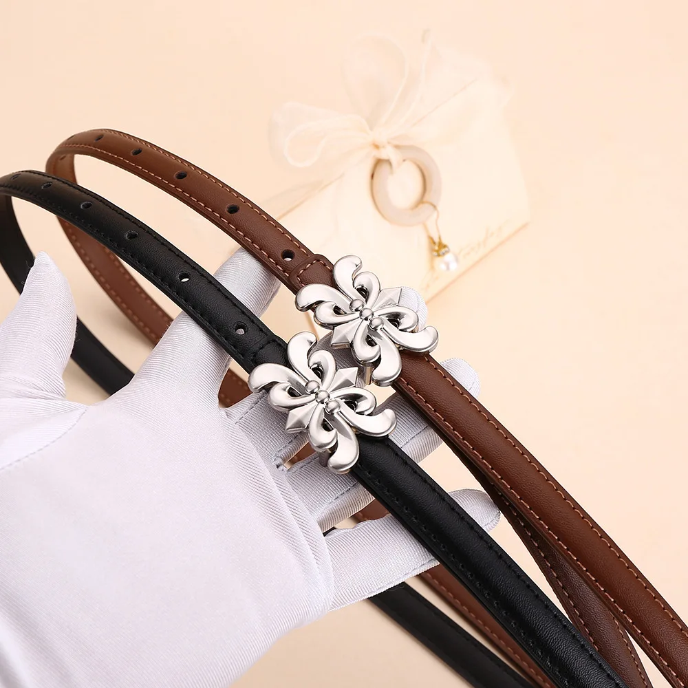 جديد جلد البقر حزام المرأة الجلود تنوعا فستان السراويل حزام رقيقة حزام المرأة الراقية الرجعية الموضة