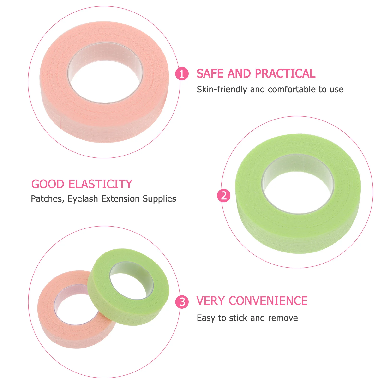 

5 Rolls Breathable Elastic Eyelash Extension Tape Isolation Patch Tape for Upper Lower Eyelashes Eyelash Extension Supplies