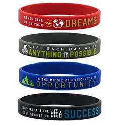1pc/4pcs inspirational Dream opportunity Anything is possible success rubber bracelet silicone wristband