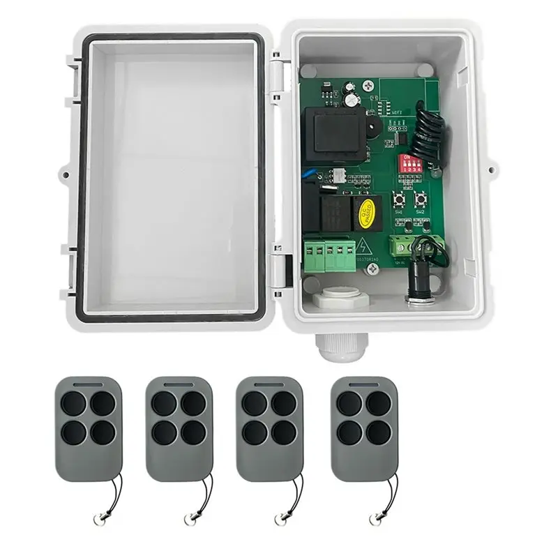 【RECOMENDAR】Tubular Motor Receiver+ 4X Remote Control For AC220V Roller Shutter Control Board For Garage Roller Shutter Gate Ope