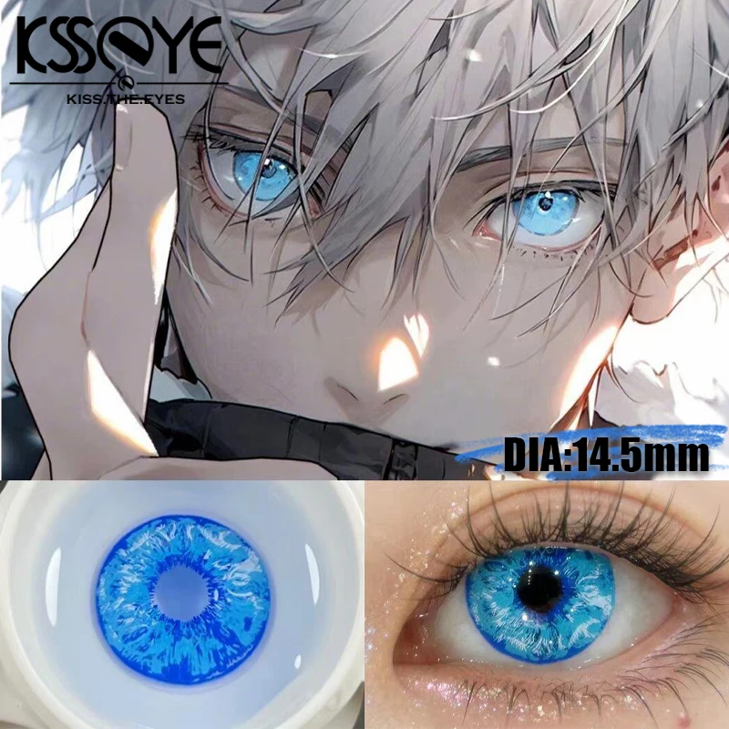 KSSEYE 1 Pair Hot sales Halloween Cosplay Colored Contact Lenses with Diopter Myopia Eyes Contacts Lens Yearly