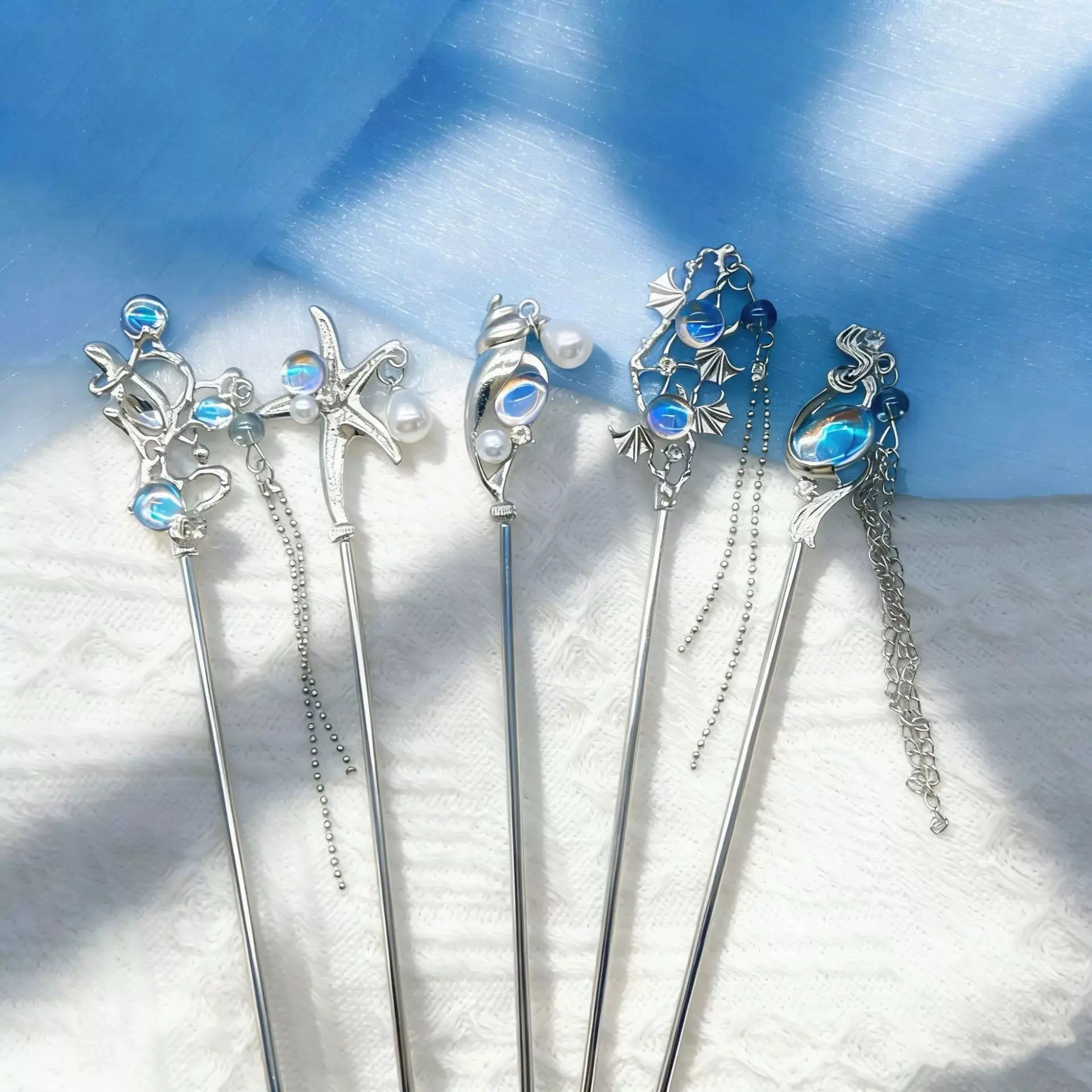 1Pcs French Hair Pins for Women Alloy Ocean Series Magic Grip Hairpins Hair Sticks Large Styling Pins Hair Accessories view 3