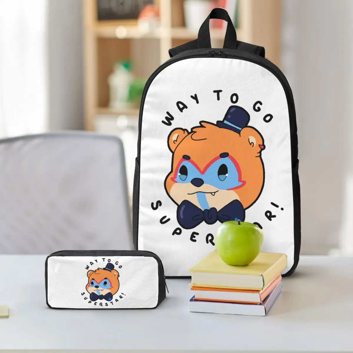 FNAF Security Breach Glamrock Freddy 'superstar' Backpack BookBag School Bag Shoulder Bags 3ps Insulated Lunch Bag Pencil Case