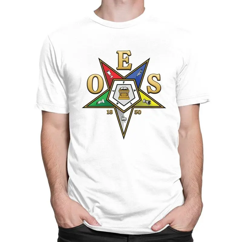 Custom OES Emblem Order Of The Eastern Star Tshirts for Men Short Sleeves Leisure T Shirt Cool T-shirts Pure Cotton Tee Gift