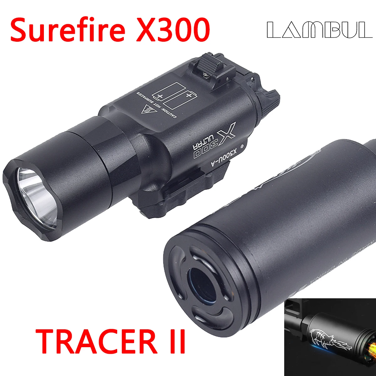 エアソフトトレーサーシュアファイア X300 X400 懐中電灯戦術 LED ライトフィット 20 ミリメートルレールユニットスピット 14 ミリメートル CCW/10 ミリメートル CW ファイアアクセサリー