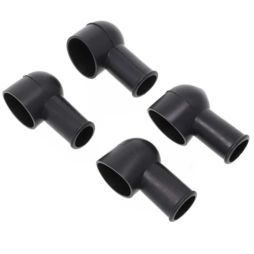 4 Piece Battery Terminal Insulation Set for Red and Black Posts Made of Heat Resistant Silicone Rubber for Various Vehicle Types