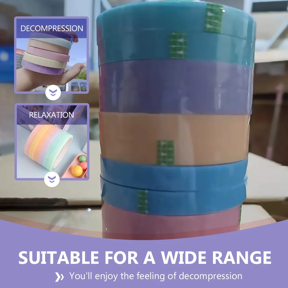 

7 Rolls Colored Masking Tape Sticky Balls Double Sided Autism Anti- Sensory Fidget Game Sticky Balls Tapes