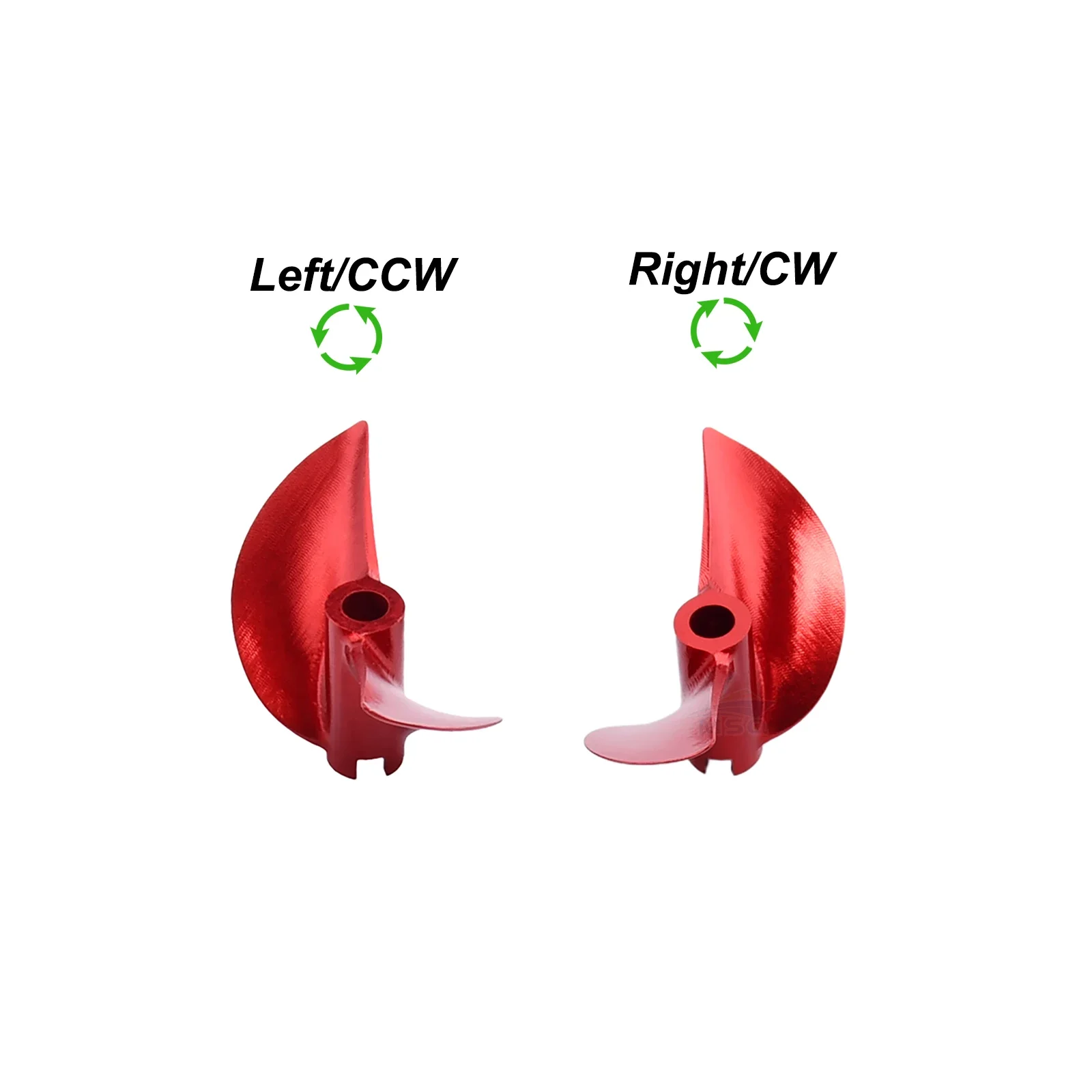 1pc CNC 4.76mm 3/16'' Red Aluminium Propeller 2 Blades Screw Left/Right D38mm to D52mm for RC Shrimp Boat Cat Boat