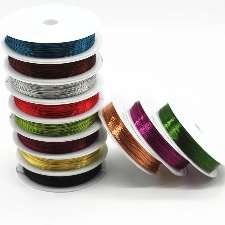0,3mm 20m/rollo de alambre de cobre y Metal, cordón de joyería, accesorios de cuentas Para hacer pulsera, Corde, Cables, Insumos Para Joyas, cordón de cuentas