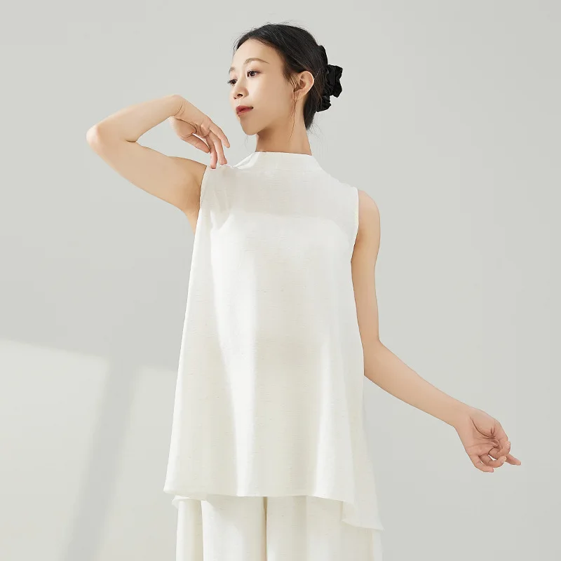 

Классический свободный танцевальный топ без рукавов в стиле ретро, элегантная балетная рубашка для взрослых, рубашка для китайского народного танца, мягкая дышащая вискоза, повседневная тренировка