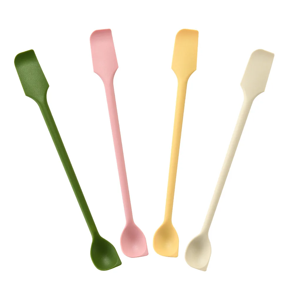 Mini Silicone Spatula Heat Resistant Long Handle Dual-Ended Scraper With Spoon Jam Spatulas Kitchen Gadget Kitchen Accessories