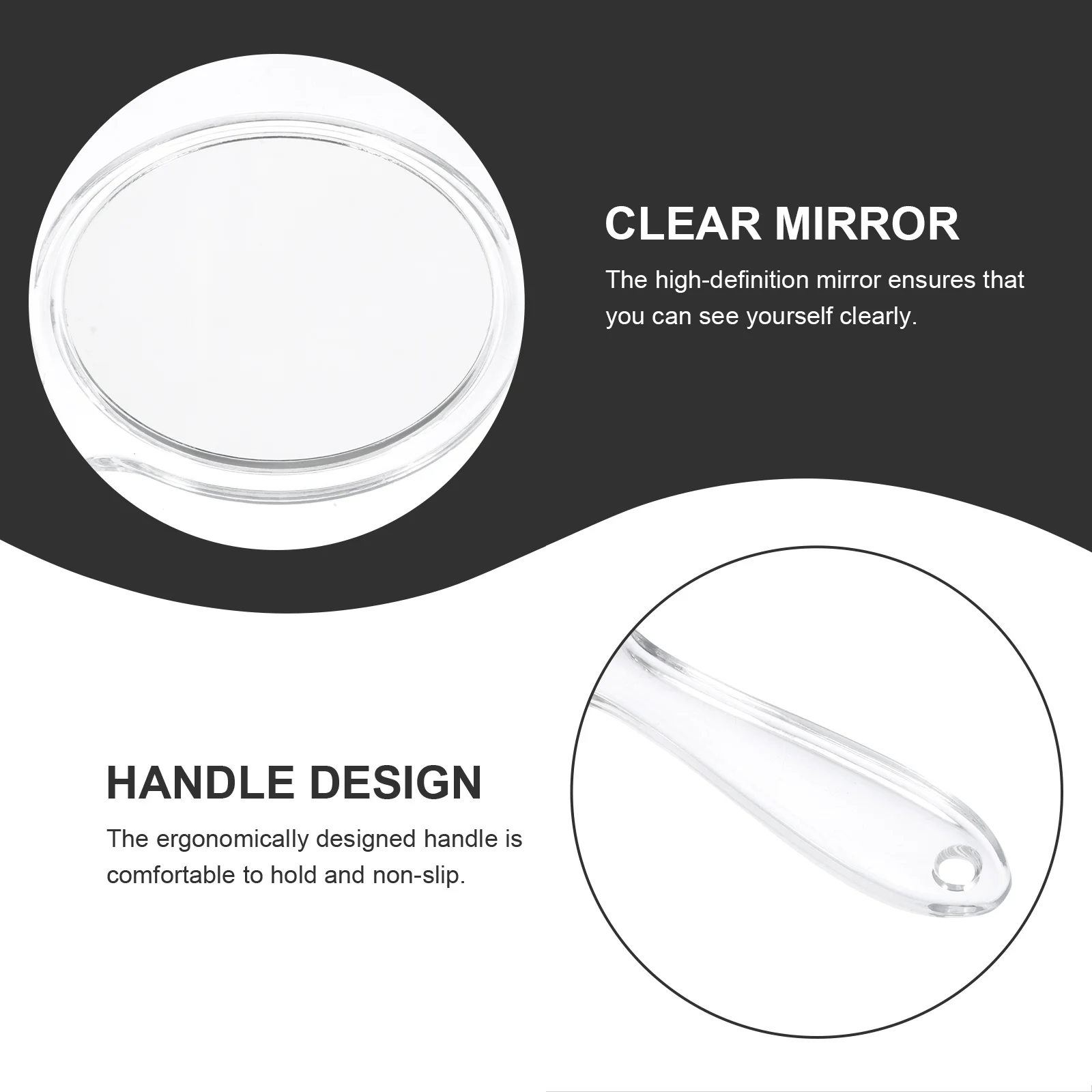 Specchio portatile creativo per donna Specchio per trucco portatile in plastica sicura Design compatto Regalo ideale per truccatori Uso in viaggio