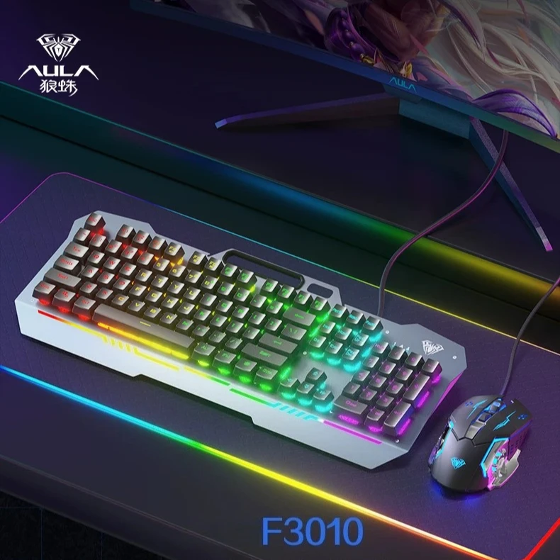 AULA F3010 Mechanical Feel Keyboard Gaming E-Sports Peripheral Wired Membrane Keyboard for Desktop and Laptop Computers