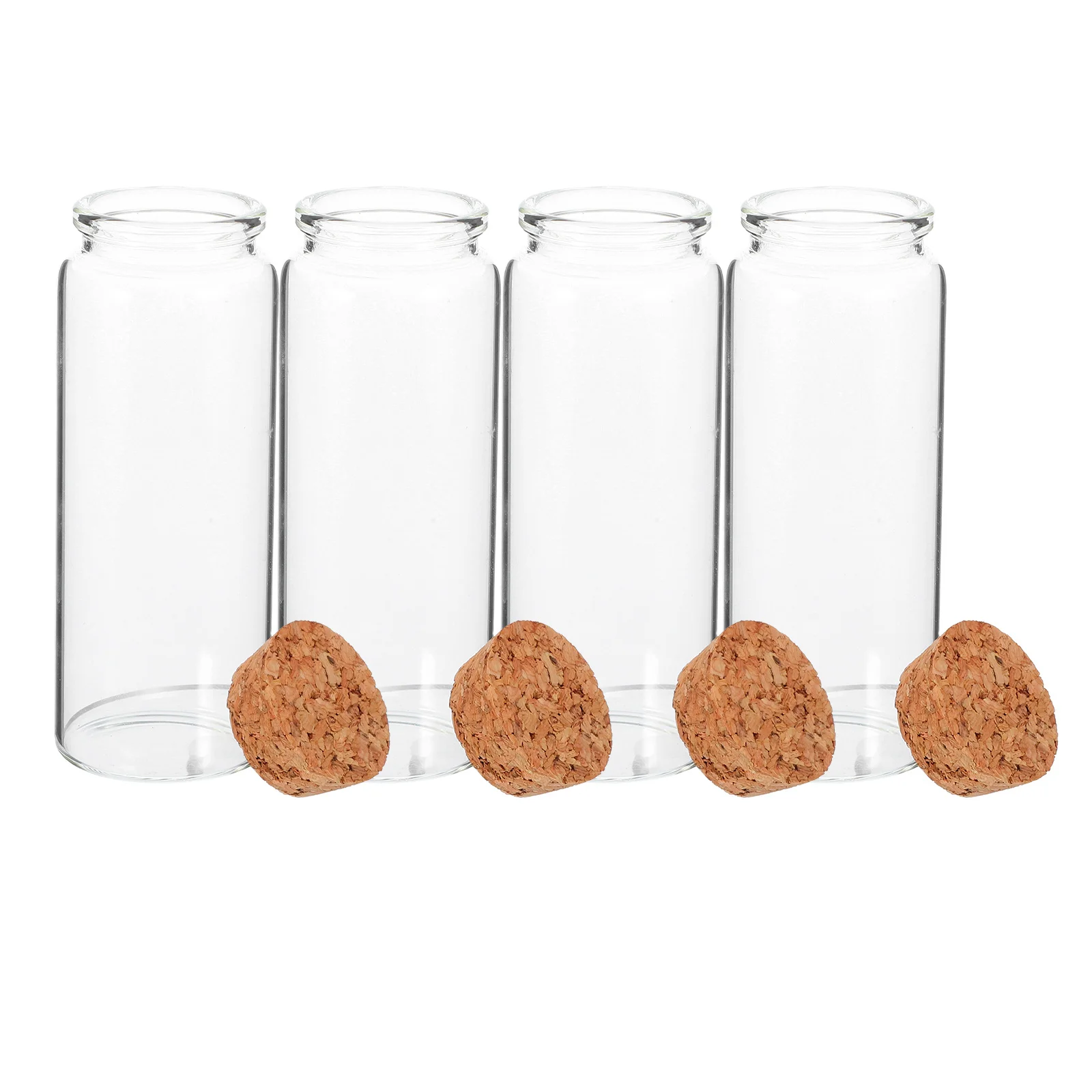 

4Pcs Clear Decorative Glass Bottles with Cork Lids for Wedding Favors Party Supplies DIY Crafts Storage Containers