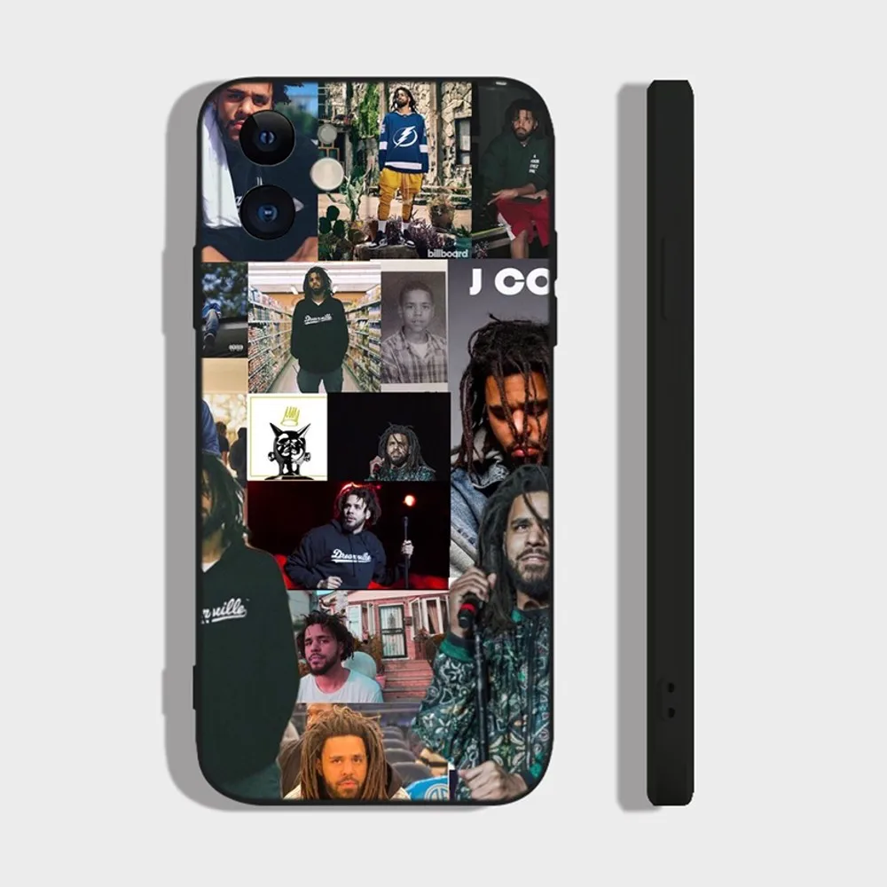 Rapper J C-Cole Phone Case For iPhone 14,13,12 Mini 11 Pro XR,X,XS,MAX 6S,7,8 Plus Silicone Cover Soft black