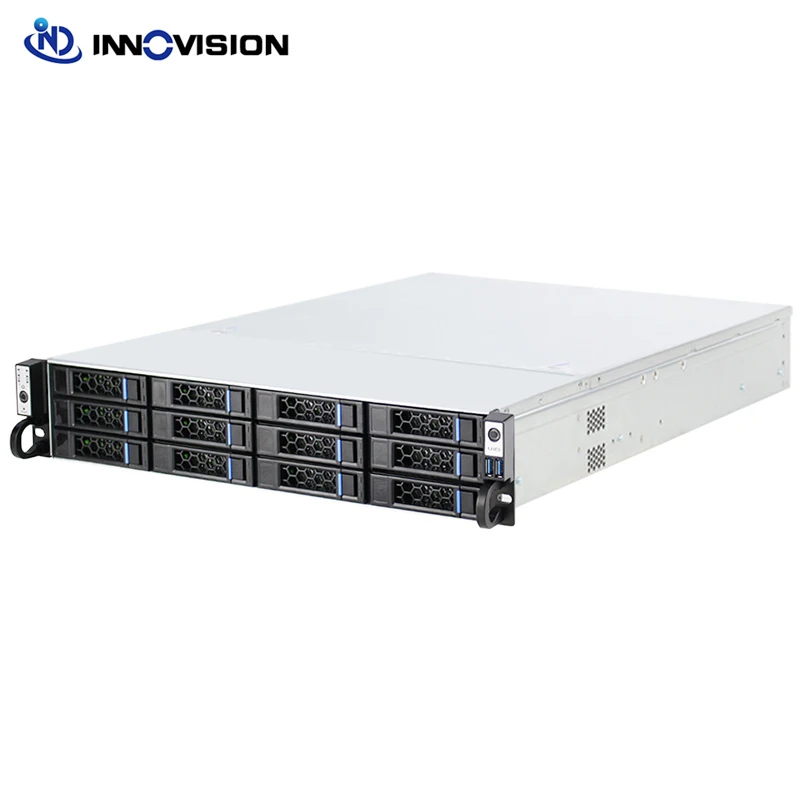 New 19inch 2U 12 HDD 12bays Hotswap Server Case With 12G MINI SAS HD Backplane With 2xSFF8654 NVME and 3xSFF8643 12GB Interface