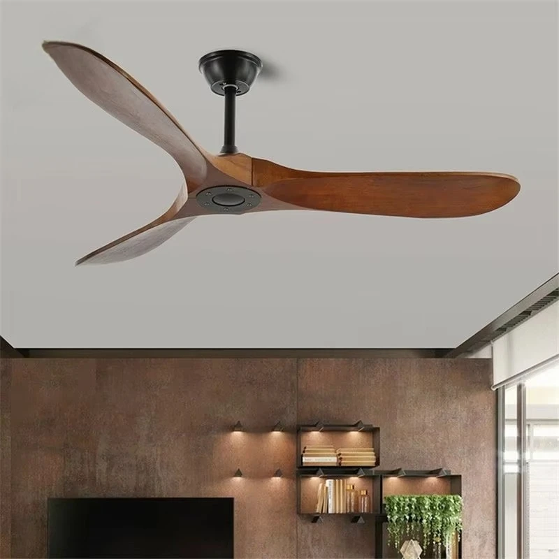 OEM Custom 52" Metal Strong Airflow LED Fan Light Remote Control Living Room Electric Ceiling Fan Light view 3