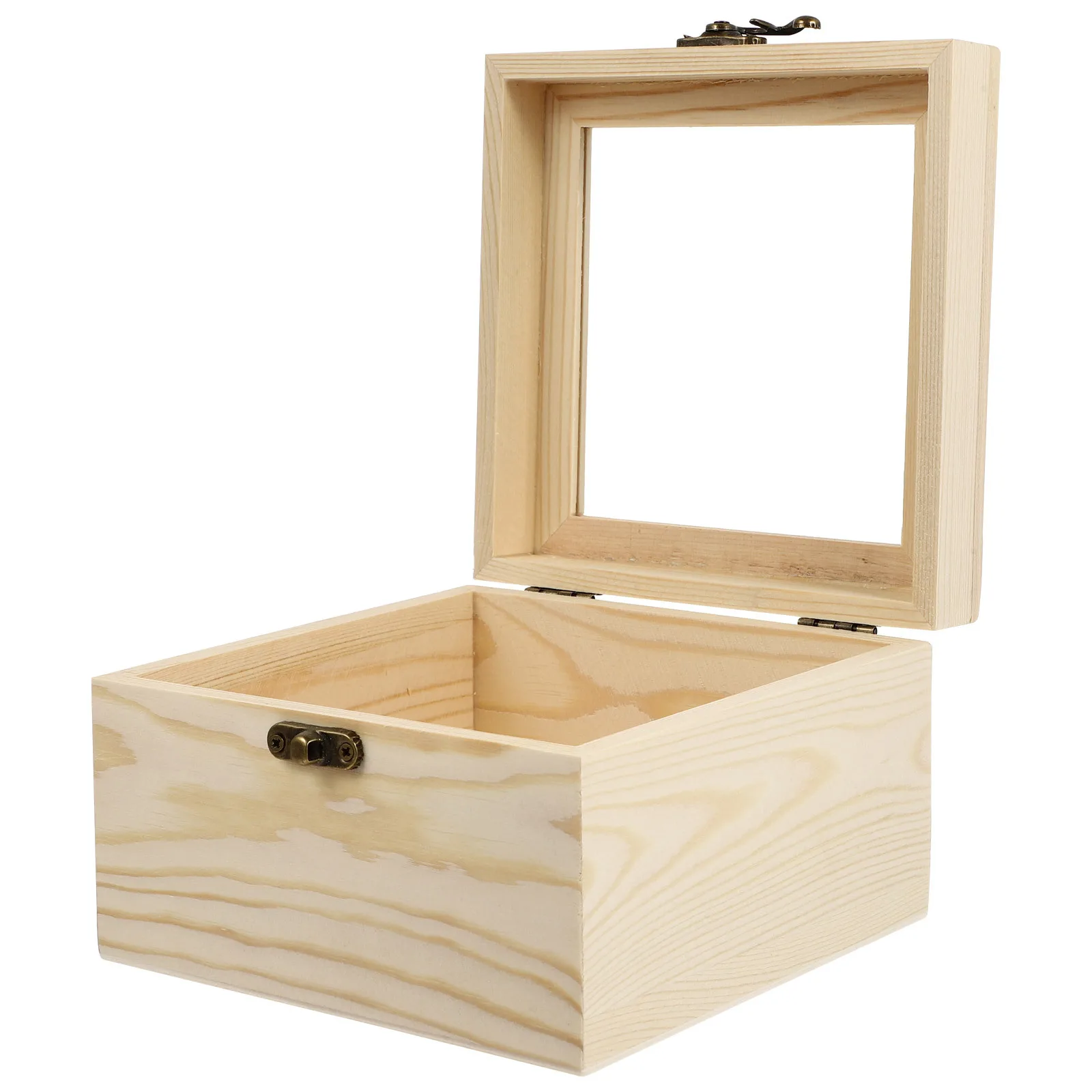 

1Pcs Wooden Gift Box Glass Cover Eternal Flower Display Storage Box Multi-Functional Transparent Lid Flower Preservation