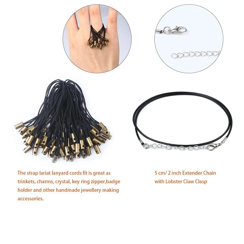 3143Pcs Jewelry Findings Jewelry Making Starter Kit With Open Jump Rings Lobster Clasps, Jewelry Pliers Black Waxed Necklace Cor