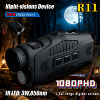 Dispositivo Monocular de visión nocturna infrarroja para caza R11, 1080P, para uso diurno y nocturno, foto y vídeo, Zoom Digital