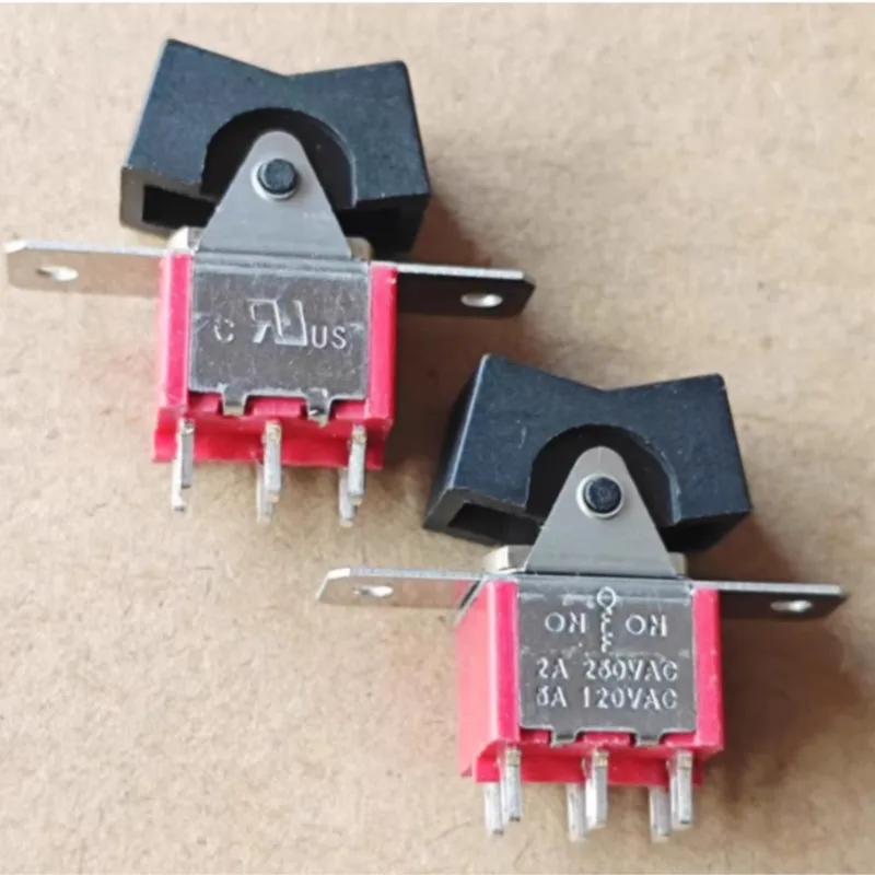 10pcs Ship type toggle switch 6-pin 3-speed 2A250V rocker power switch with screw fixing hole