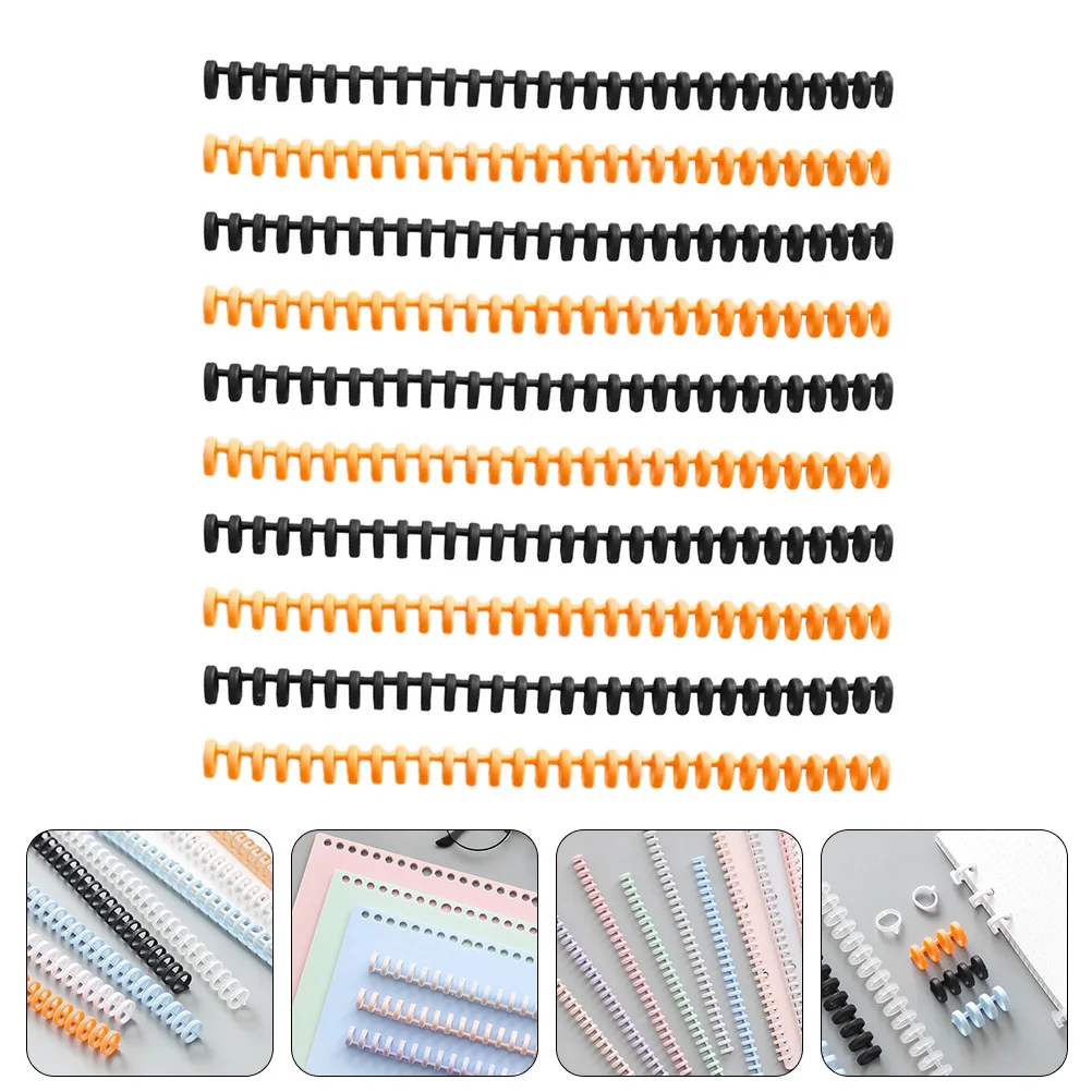

10 Pcs Binder Binding Spirals Coils Loose Leaf Rings for Plastic Spines Notebook
