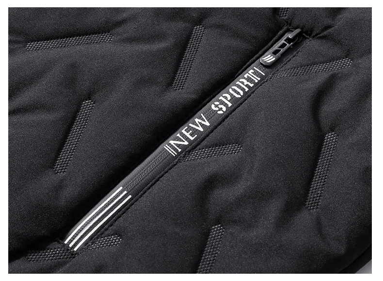 Neue Winddichte Herrenjacken, Wasserabweisende Freizeitjacken mit Reißverschluss, Schwere Parkas, Sportliche Outdoor-Warme Dicke Streetwear – Detail 8