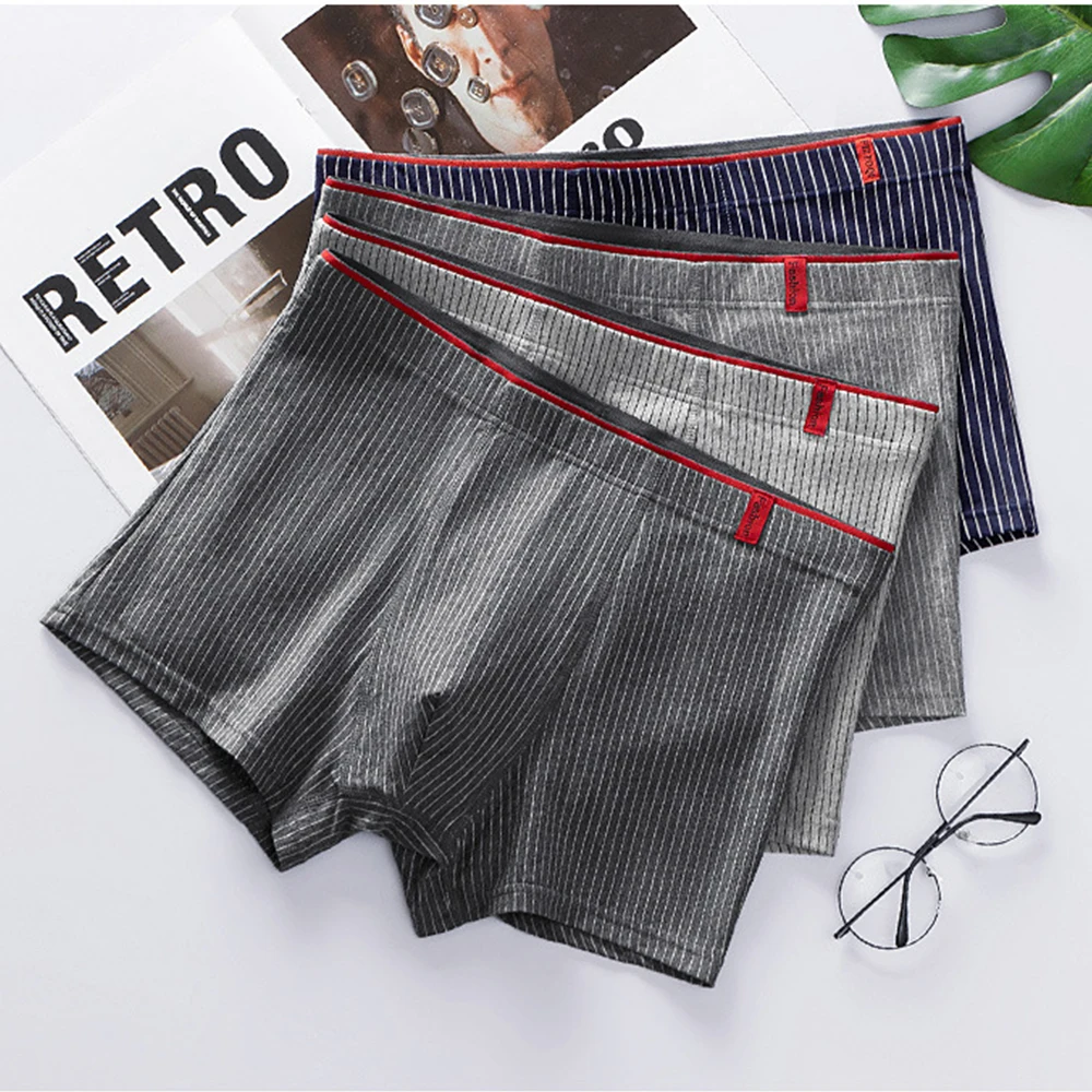 12 Pcs Fashion Men's Cotton Panties Briefs Underwear Men Striped Boys Boxers Underpants Comfort Shorts Boxers Panties