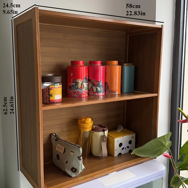 Chinese Style Storage Cabinet - 2-Tier Storage Cabinet for Office Living Room - Tea Cabinet  Bookshelf image 5