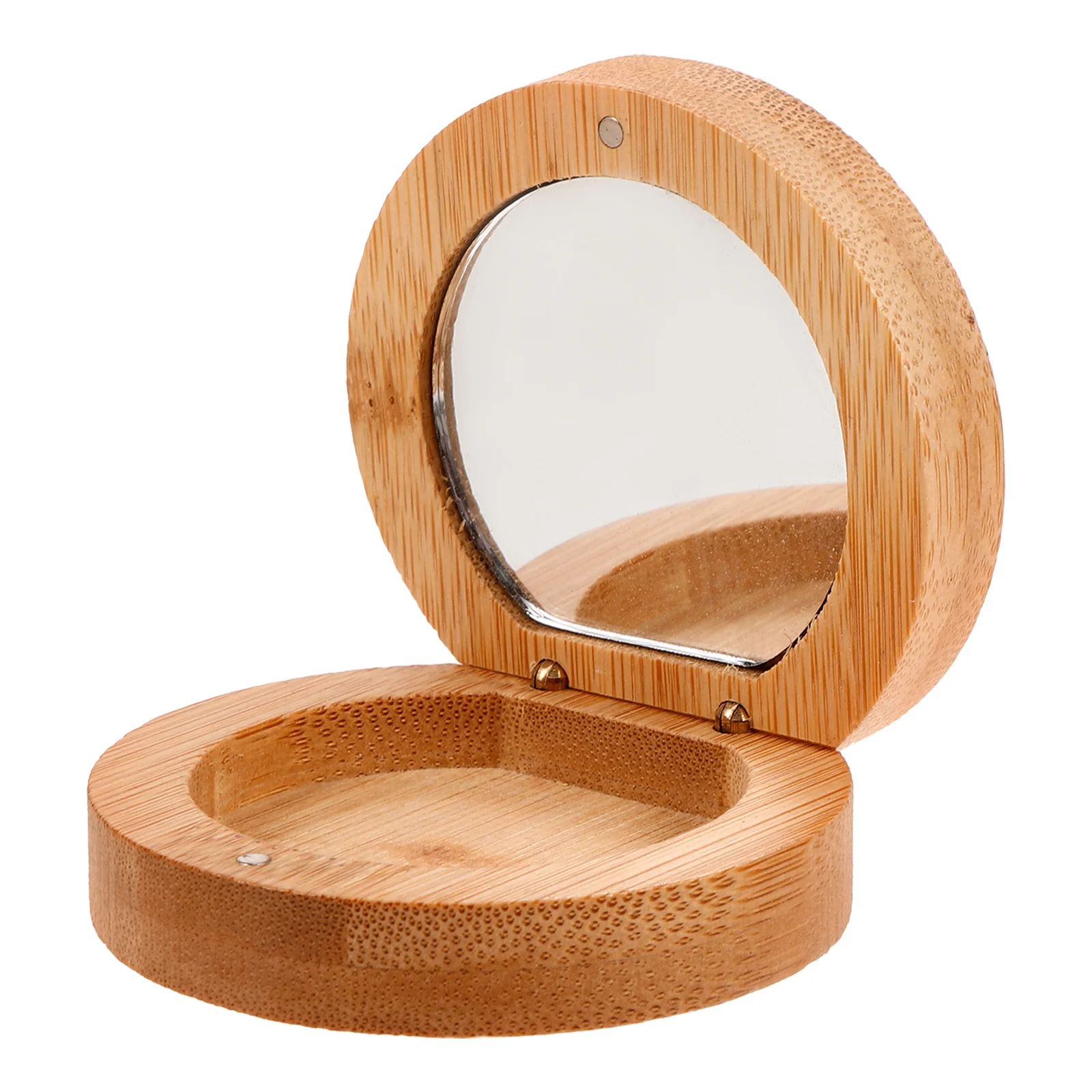 Bamboo Makeup Compact Lightweight Hand Mirror For Travel Small Pocket Mirror Purse Tool Portable Reflective