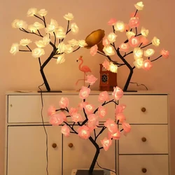 LED Table Lamp Rose Flower Tree USB Night Lights Christmas Decoration Gift for Kids Room Rose Flower Lighting Home Decoration