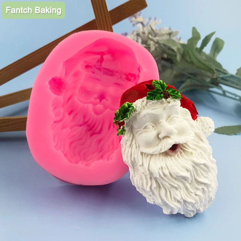 

New Christmas Santa Claus Soft Silicone For Clay Resin Art Fondant Chocolate Cake Decoration Tools Cookies Gumpaste Mould