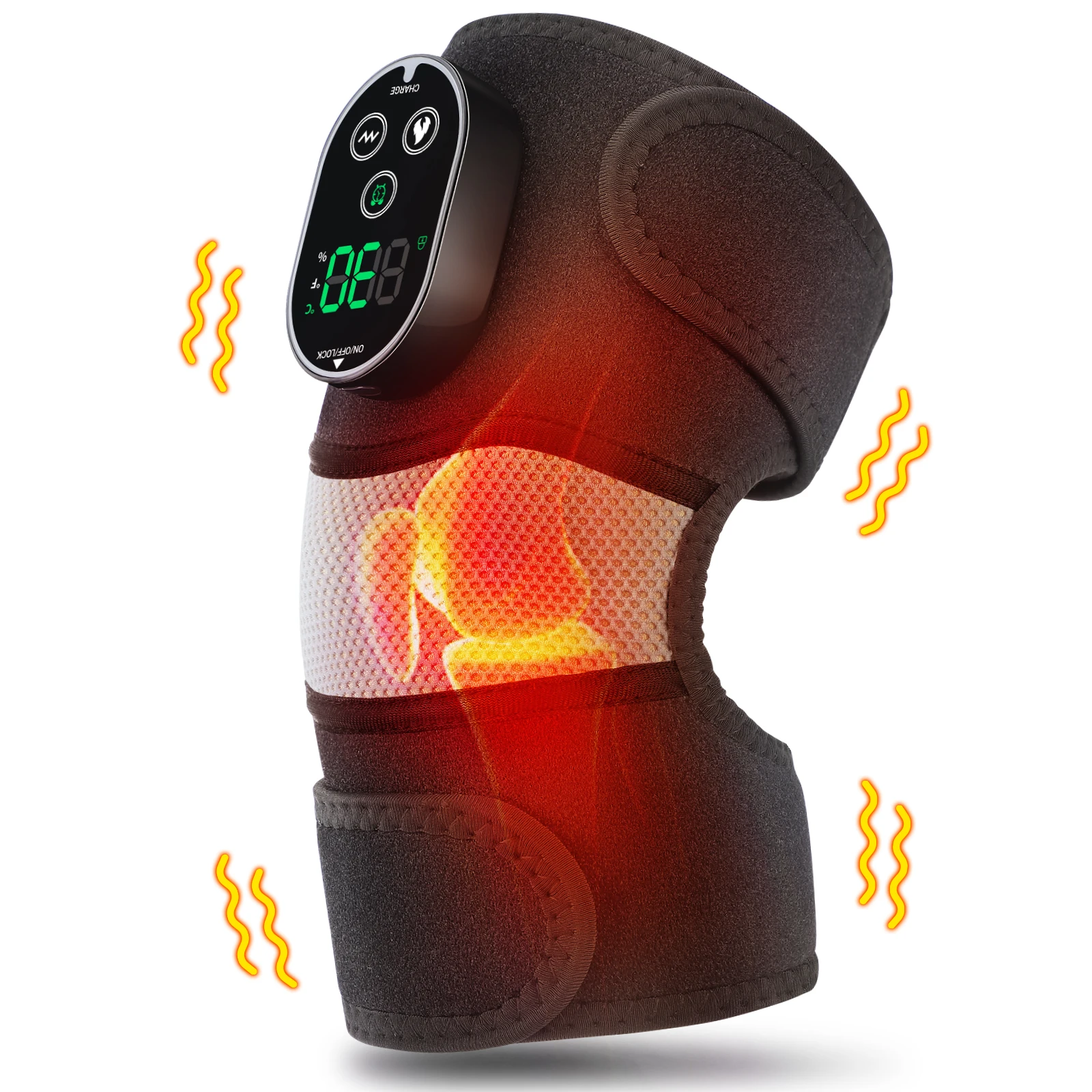 

Adjustable Heating Vibration Shoulder Brace Support, Electric Heating Pad for Shoulder, Left and Right Shoulder Massager Warming