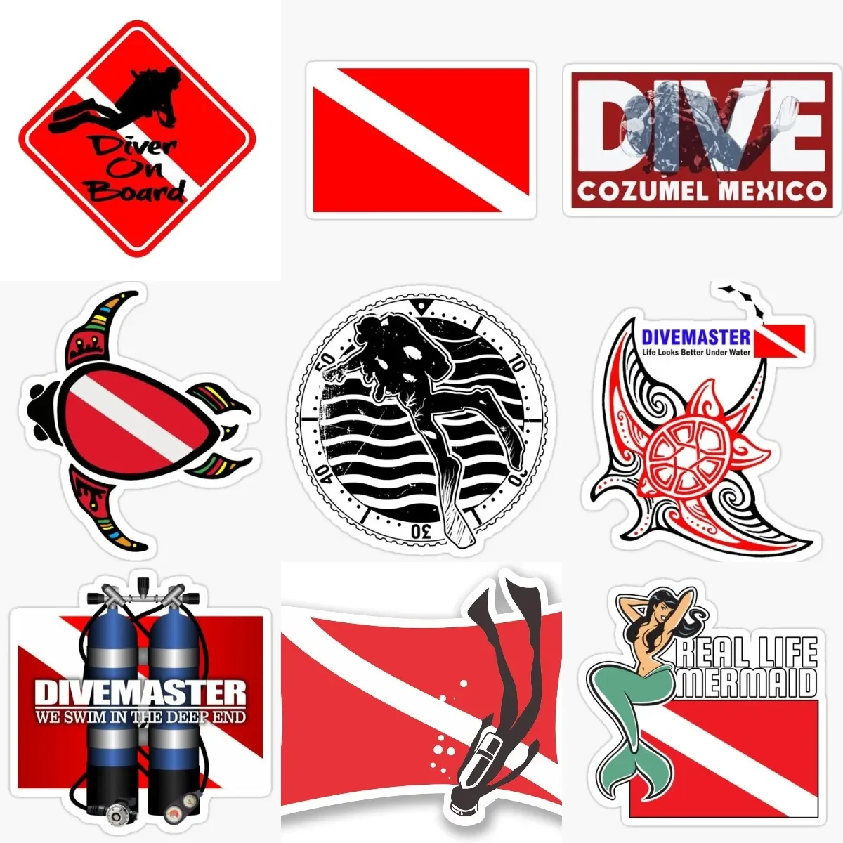 

Scuba Diver Flag PVC Waterproof for Covered Scratch Decorate Bicycle Door Bumper Laptop Truck Window Car Room Decal Accessories