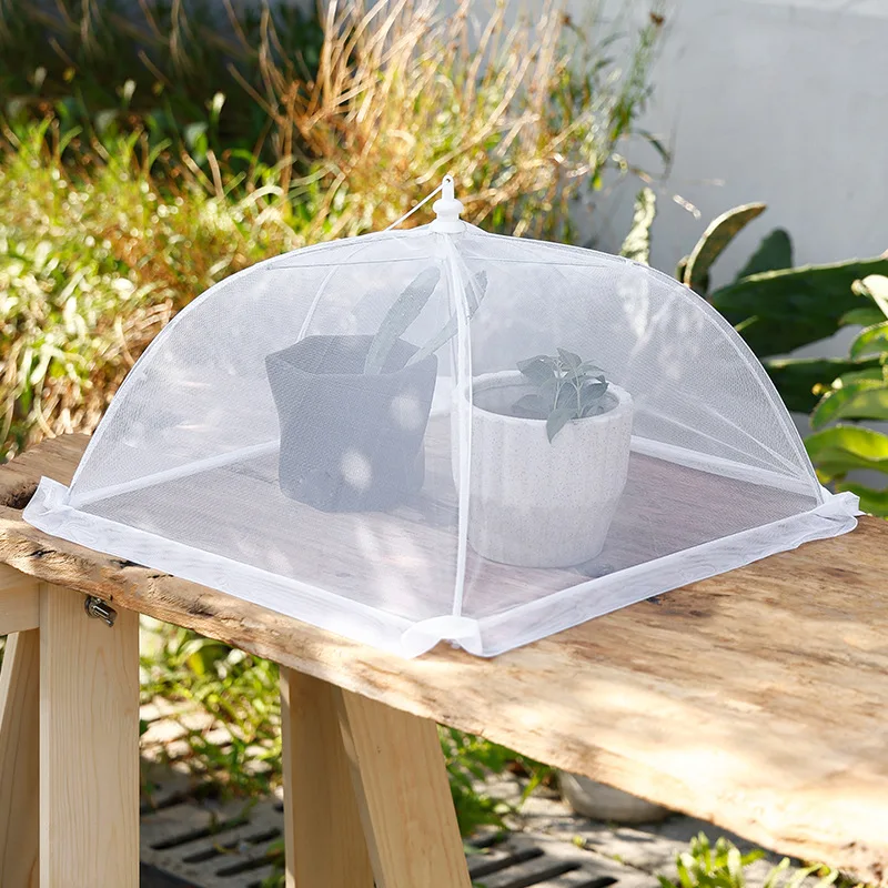 1pc White Square Folding Food Cover Outdoor and Indoor Dust-proof Anti-termite Fly-proof And Insect-proof Food Cover images - 6