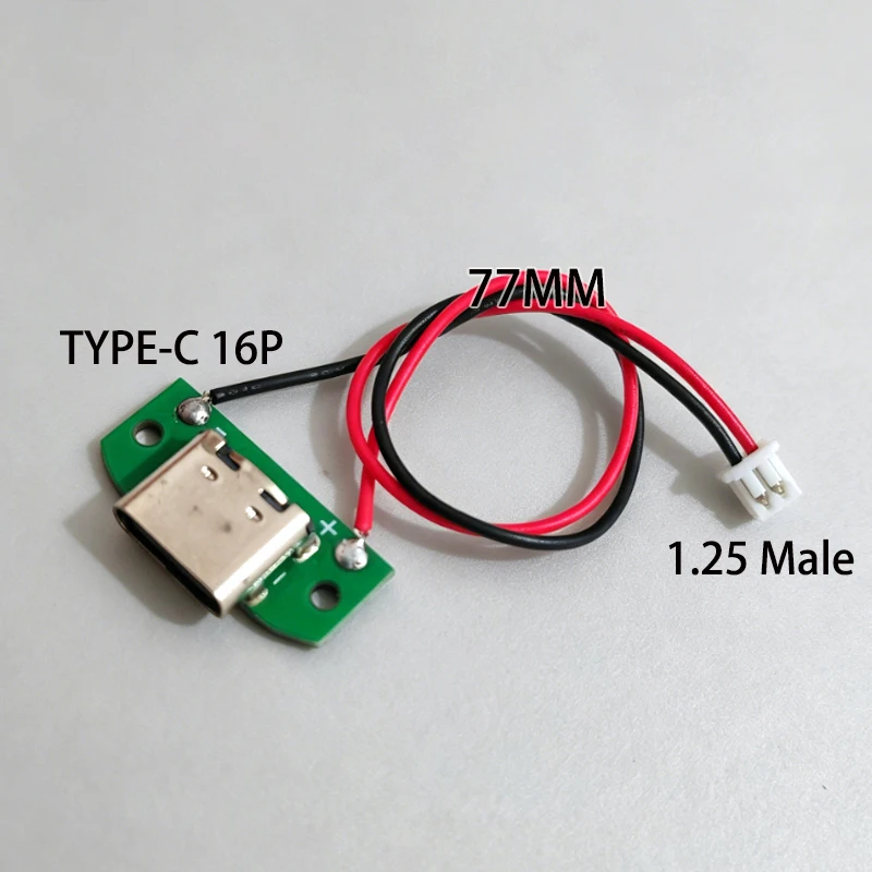 Cltgxdd 1 Stück USB-Typ-C-Buchsenadapterplatine 16P, nur zum Laden von 5V 3A, mit PH1.25/2.0/2.54mm Anschlusskabel für DIY-Lademodul – Detail 11