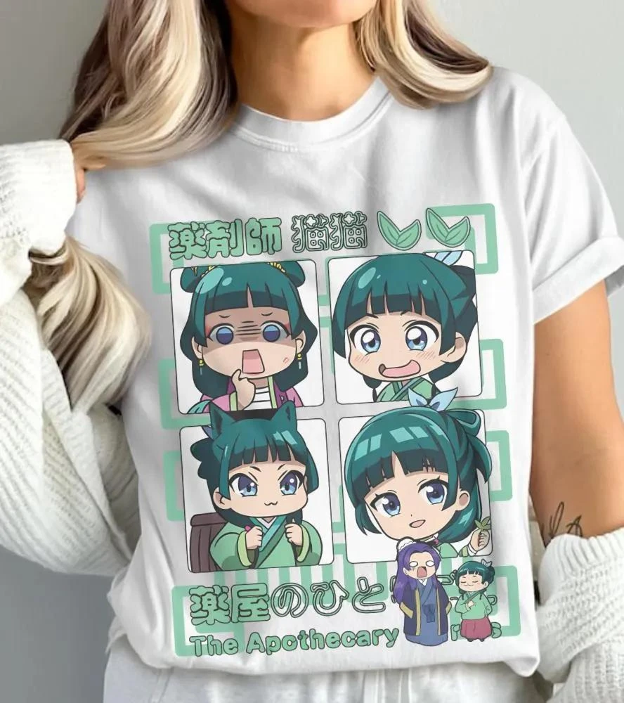 Anime The Apothecary Diaries Maomao Chibi Graphic New Merch T Shirt Cotton Men's Women's Y2k Popular Oversized Casual Tshirt