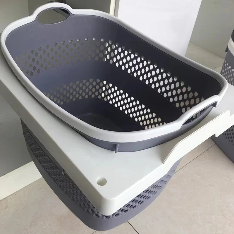 Embedded Dirty Laundry Basket Portable Laundry Baskets Plastic Dirty Clothes Organizer Hamper Large Bathroom Organizing Hampers