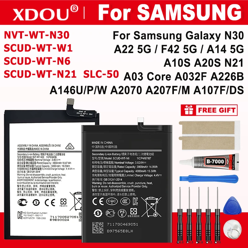 Brand New Battery  For Samsung Galaxy A22 5G A226B F42 5G A14 5G N30 N21 A10S A20S  A2070 Honor Holly 2 Plus A03 Core SM-A032F