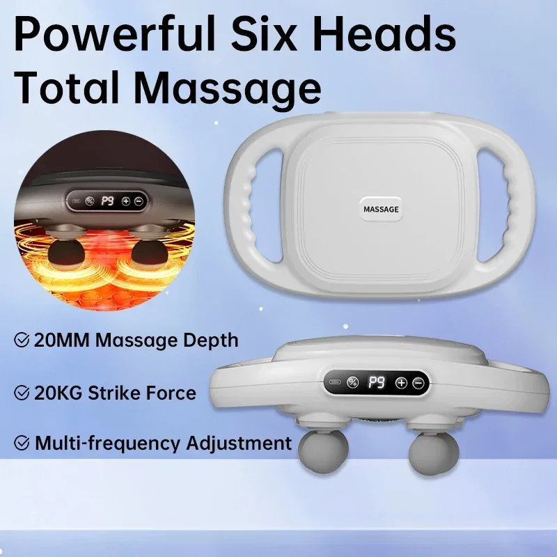 

6-head muscle relaxation belt gun, professional grade wireless massager for waist and back, high-frequency vibration for muscle
