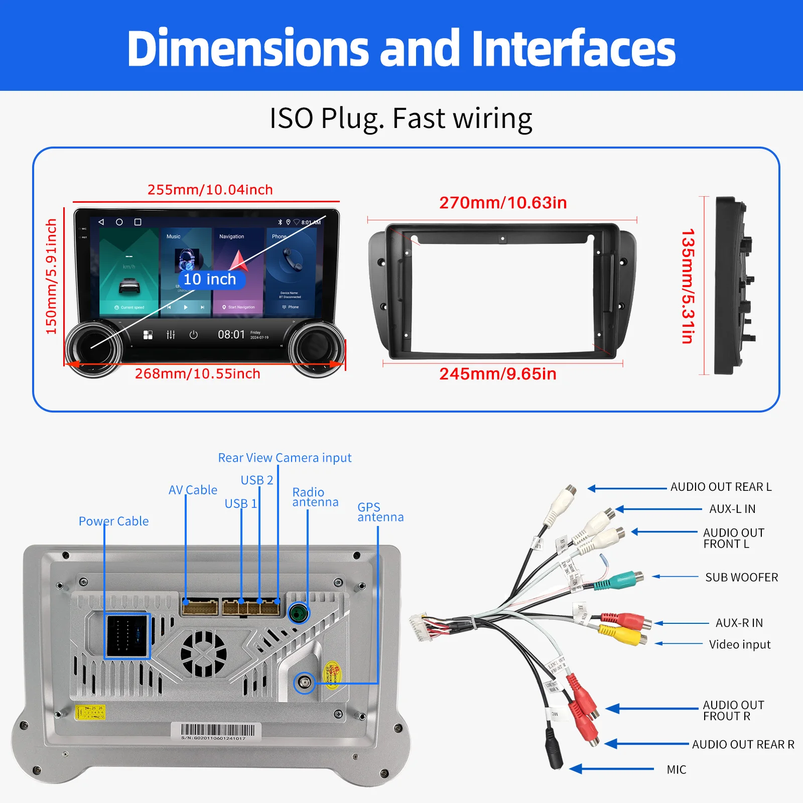 ESSGOO 10'' 32/64G Android 15 Autoradio Für Seat Ibiza 6J 2009-13 Carplay Android Auto GPS Navi WIFI BT FM RDS Mit Doppel Knopf – Detail 17