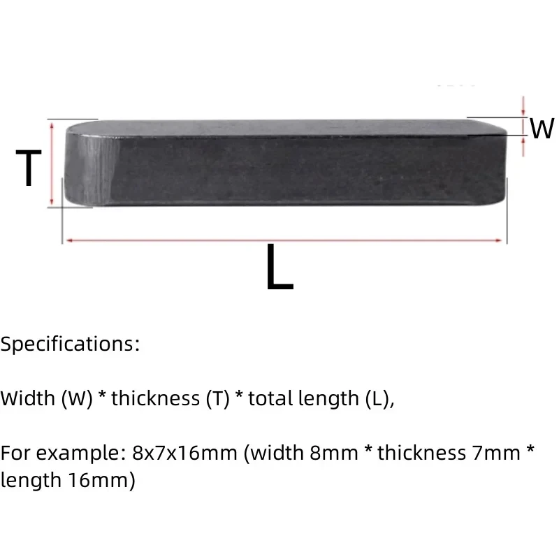 

M3 M4 M5 M6 M8 M10 M12 M14 M16 A Type Parallel Flat Key 35# Steel Drive Shaft Keyway Fastener Shaft Pin